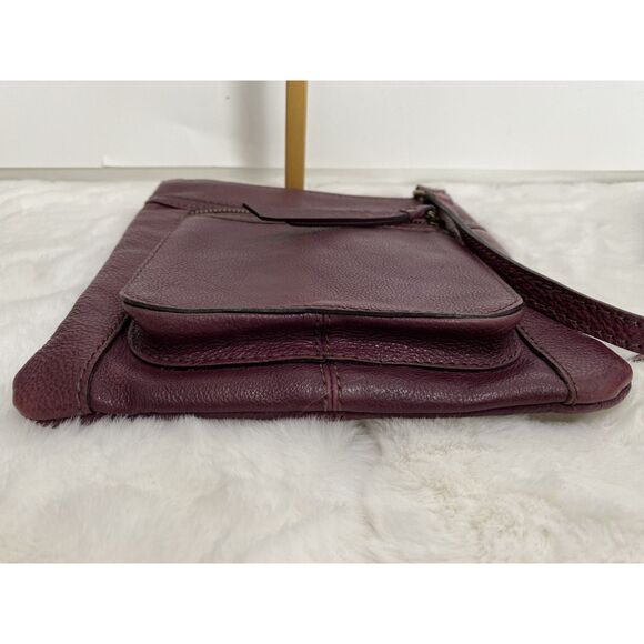Fossil Burgundy Small Crossbody/Shoulder Strap Brass HardwareOutside PocketBag - Picture 5 of 7
